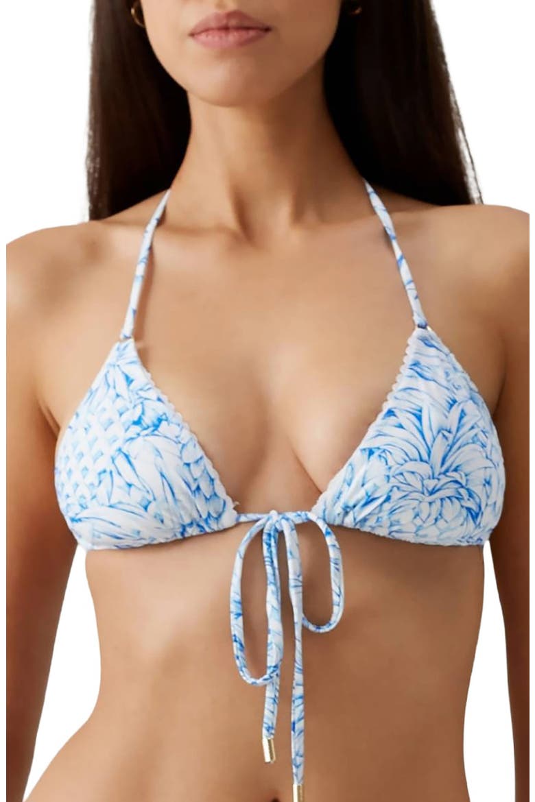 Adelaide Tie Front Bikini Top, Main, color, PINEAPPLES