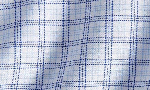 David Donahue Regular Fit Check Print Cotton Twill Dress Shirt In Blue