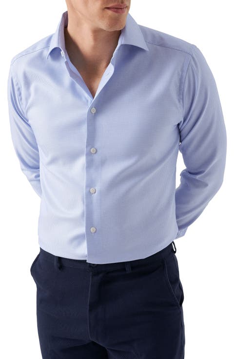 Contemporary Fit Houndstooth Cotton Dress Shirt