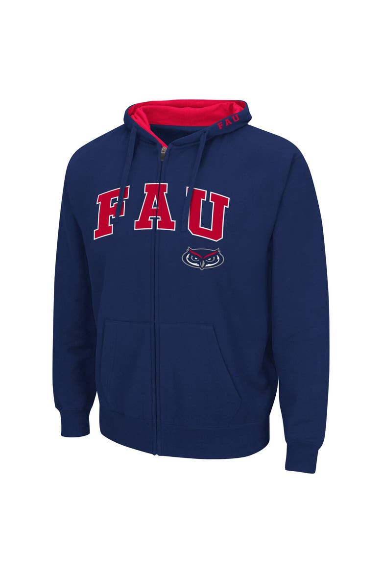 Men's Colosseum Navy FAU Owls Arch & Logo 3.0 Full-Zip Hoodie, Alternate, color, Navy
