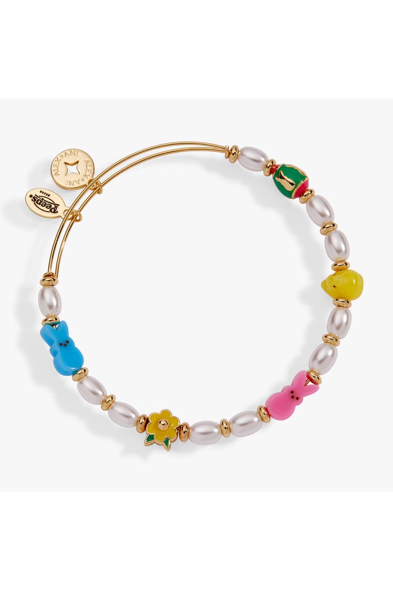 PEEPS chick and bunny beaded bangle, Main, color, Gold