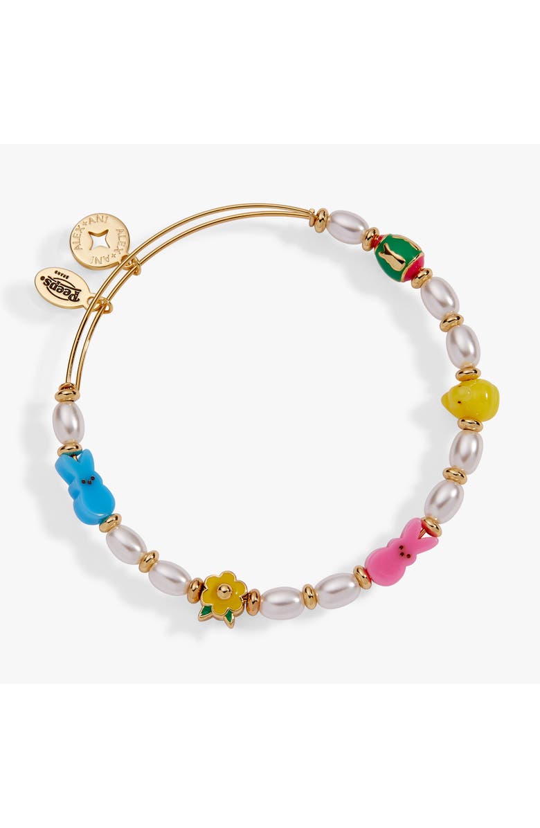 Alex and Ani PEEPS chick and bunny beaded bangle, Main, color, Gold