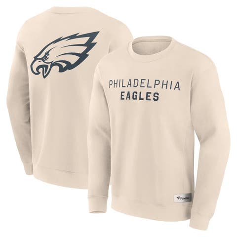 Men's Fanatics Cream Philadelphia Eagles Elements Future Ground Lettering Pullover Sweatshirt