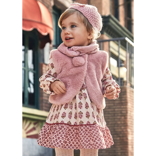 Mayoral Baby Viyella Print Dress In Brown