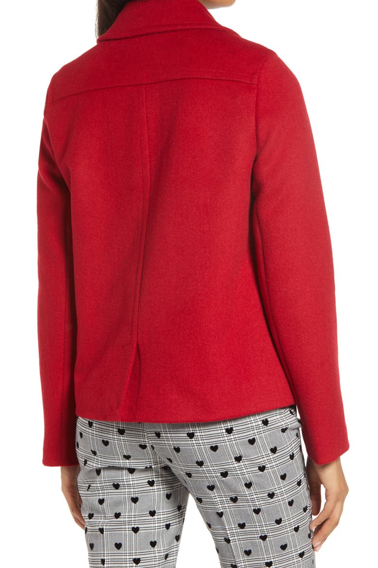 x Atlantic-Pacific Short Double Breasted Coat, Alternate, color, RED BLAZE