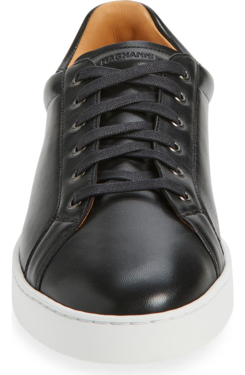 Magnanni Cote Lo Leather Sneaker, Alternate, color, Black Napa