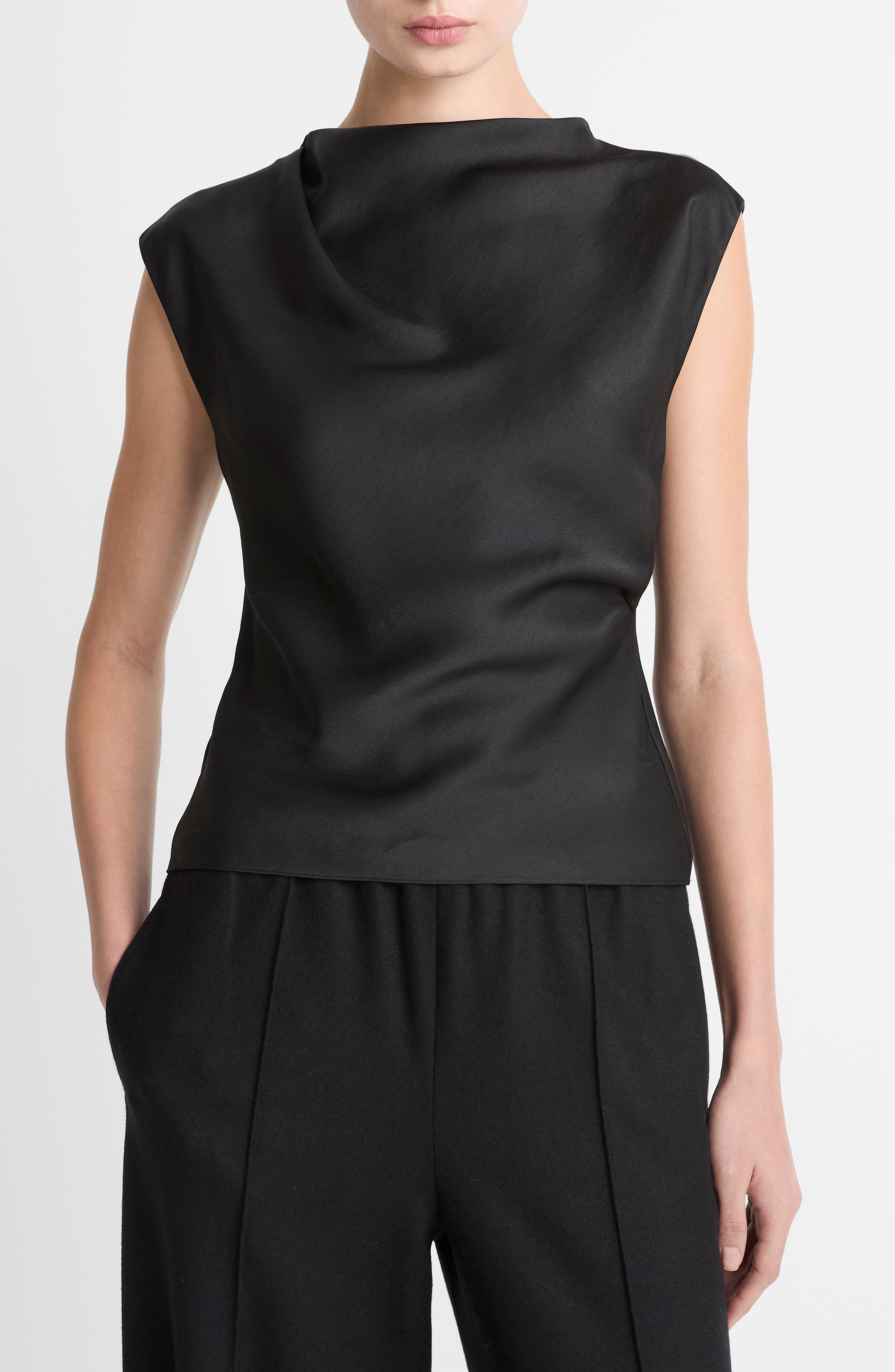 Cowl Neck Satin Top