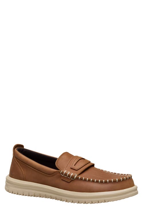 Hey Dude Wally Next Leather Penny Loafer In Brown