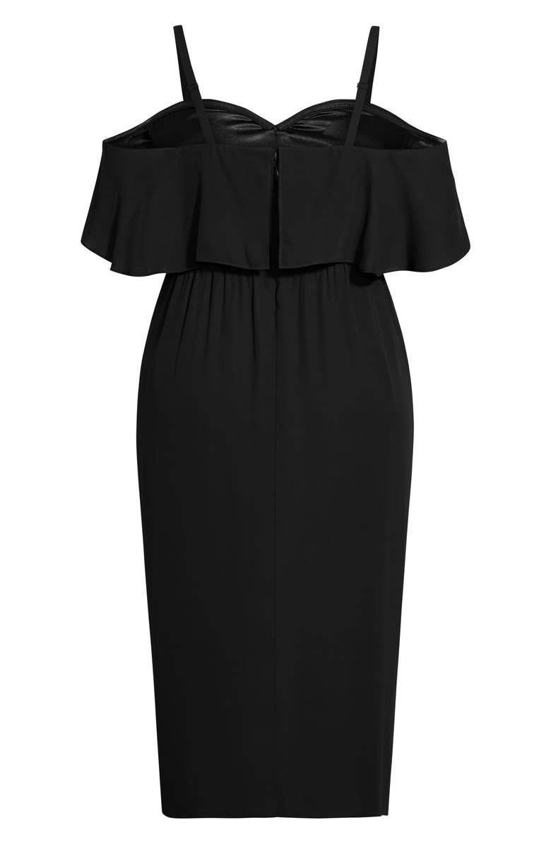 City Chic Va Va Voom Cold Shoulder Dress, Alternate, color, 