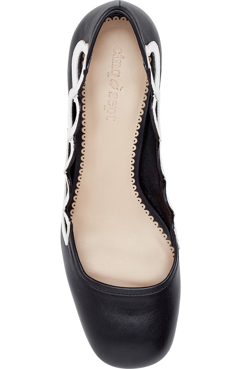 Cinq à Sept Martine Block Heel Pump, Alternate, color, Black/ Ivory