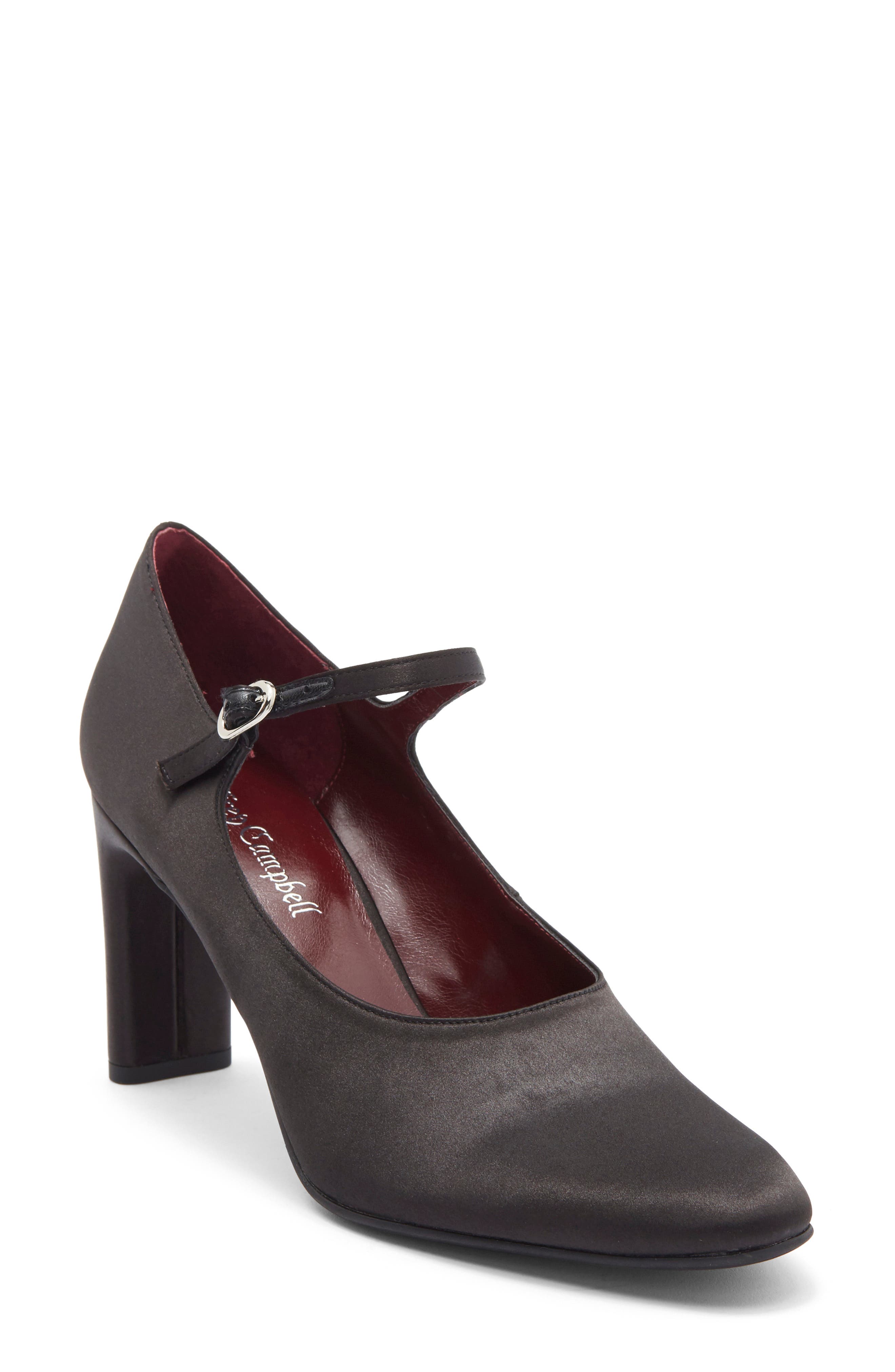 Jeffrey Campbell Gracelyn Mary Jane Pump, Main, color, Black Satin