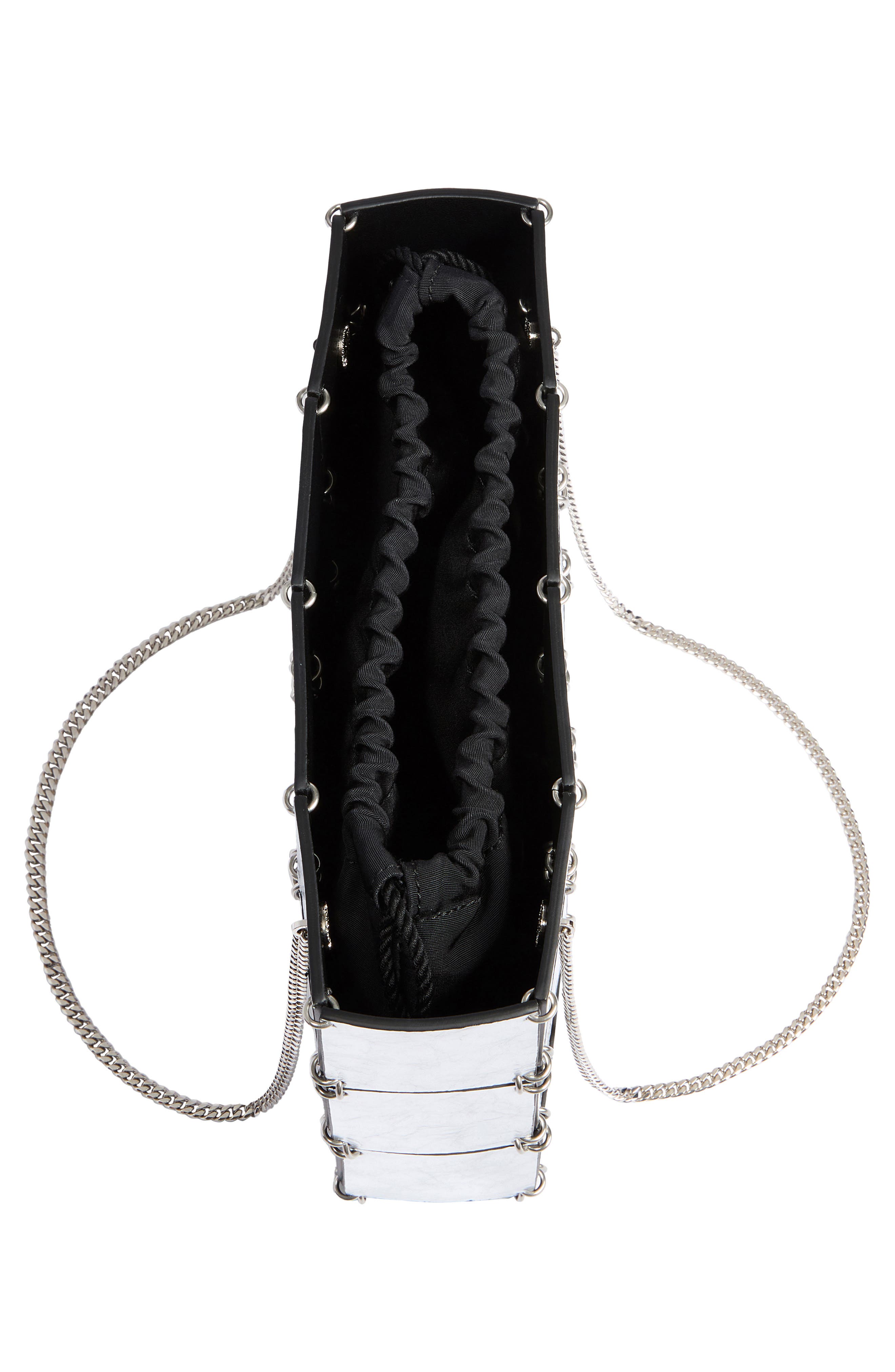 Khaite Mini Emma Metallic Leather Evening Bag, Alternate, color, Silver 126