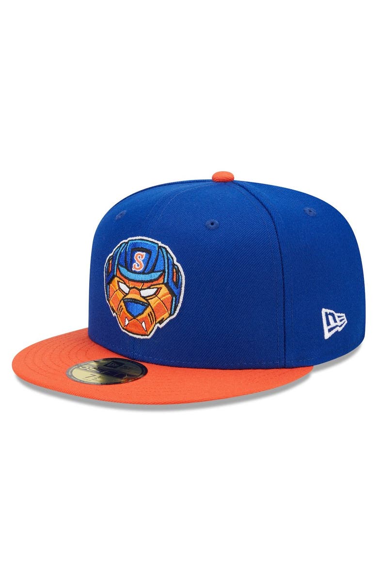 New Era Men's New Era Blue/Orange Syracuse Mets Marvel x Minor League 59FIFTY Fitted Hat, Main, color, Blue