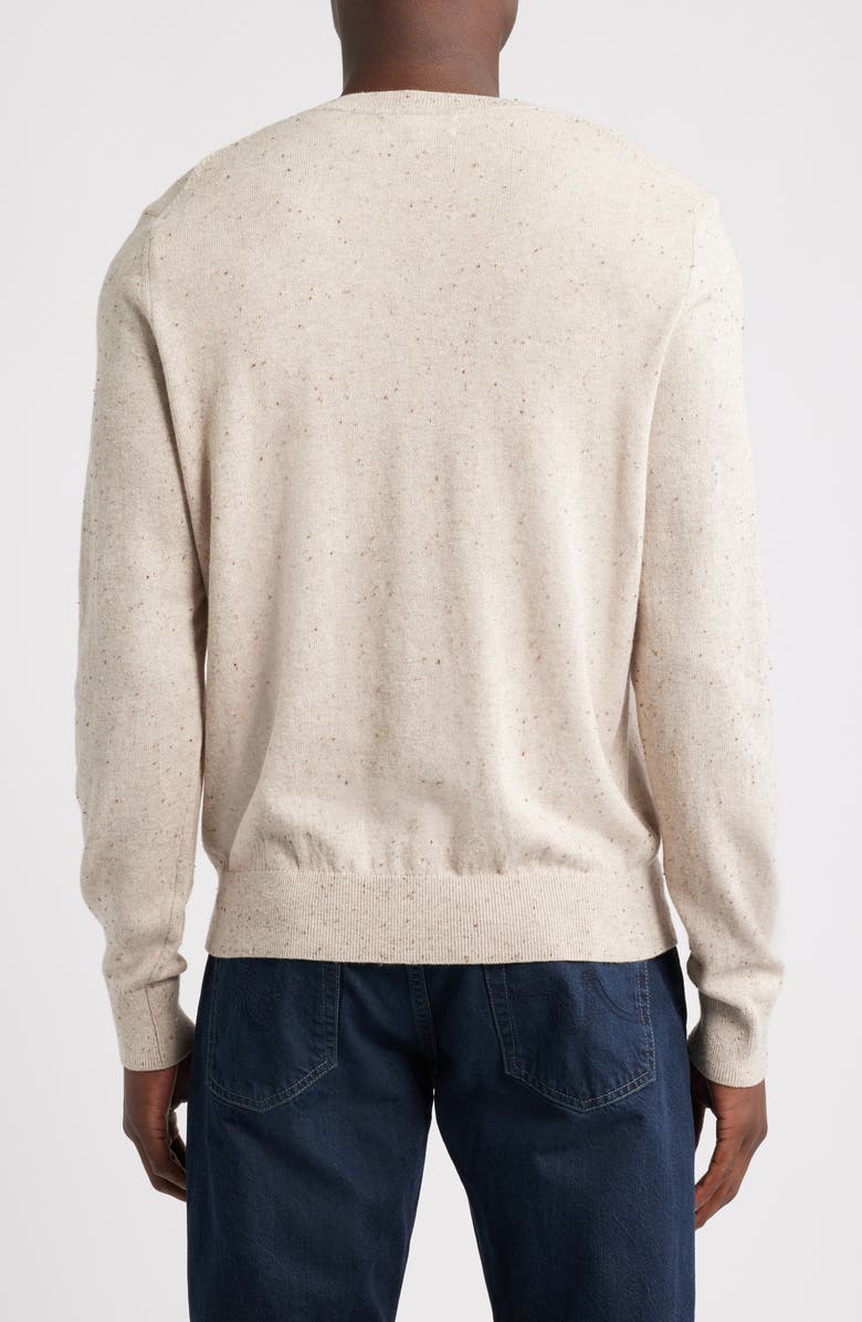 Nordstrom Cotton & Cashmere V-Neck Sweater, Alternate, color, Oatmeal Donegal Heather