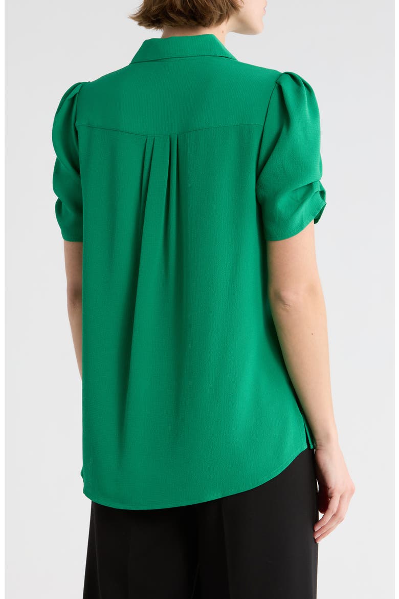 Puff Sleeve Button-Up Top, Alternate, color, VIVID GREEN