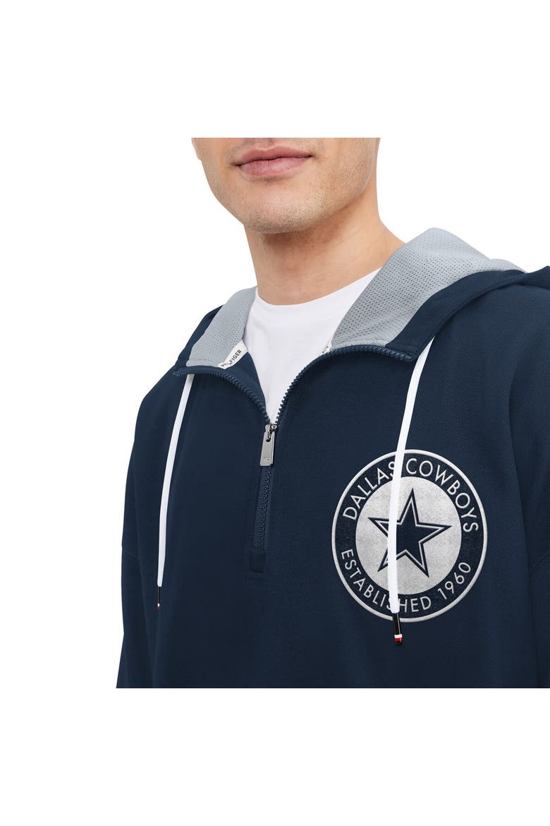 Men's Tommy Hilfiger Navy Dallas Cowboys Aaron Quarter-Zip Hoodie, Alternate, color, Navy