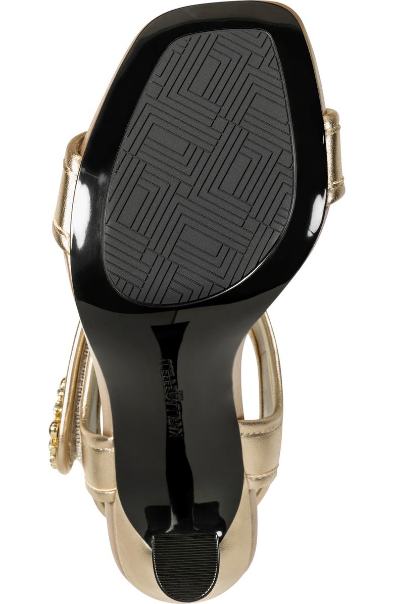 KARL LAGERFELD PARIS Celida Ankle Strap Sandal, Alternate, color, White Gold