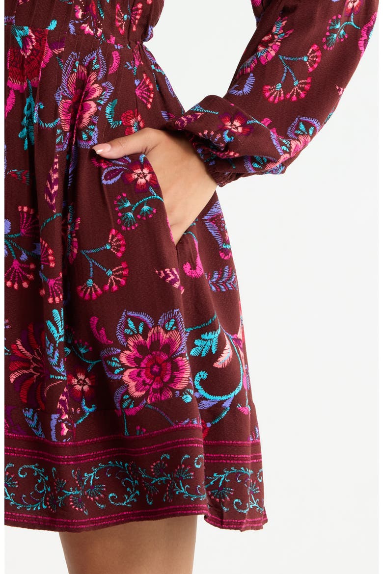Tory Paisley Long Sleeve Dress, Alternate, color, BURGUNDY-MULTI