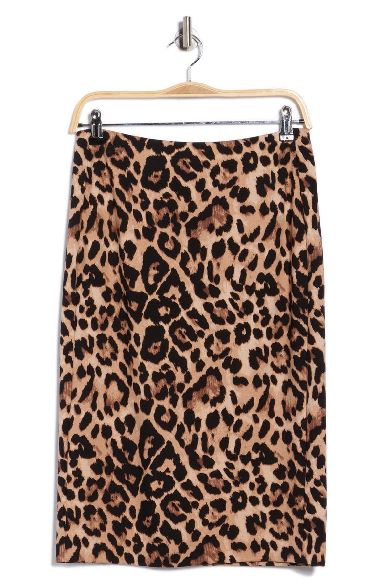 T Tahari Leopard Print Ponte Knit Pencil Skirt, Alternate, color,
