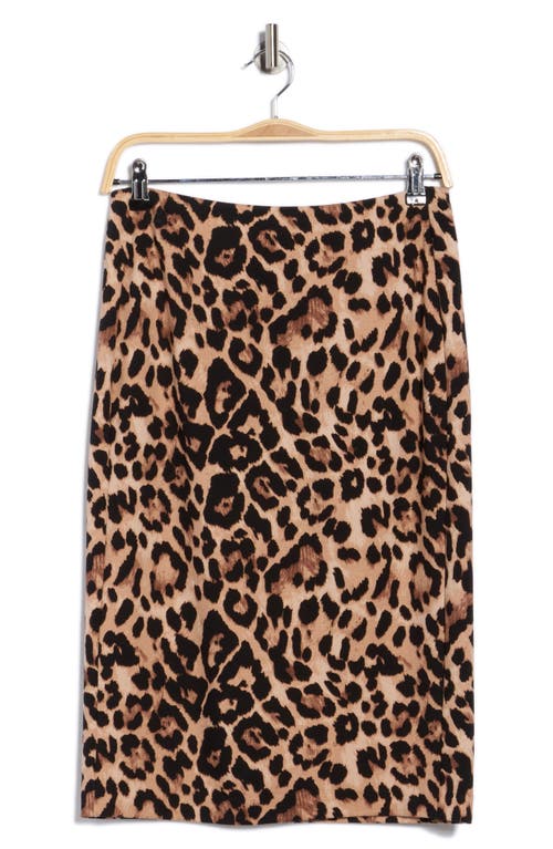 T Tahari Leopard Print Ponte Knit Pencil Skirt In Animal Print