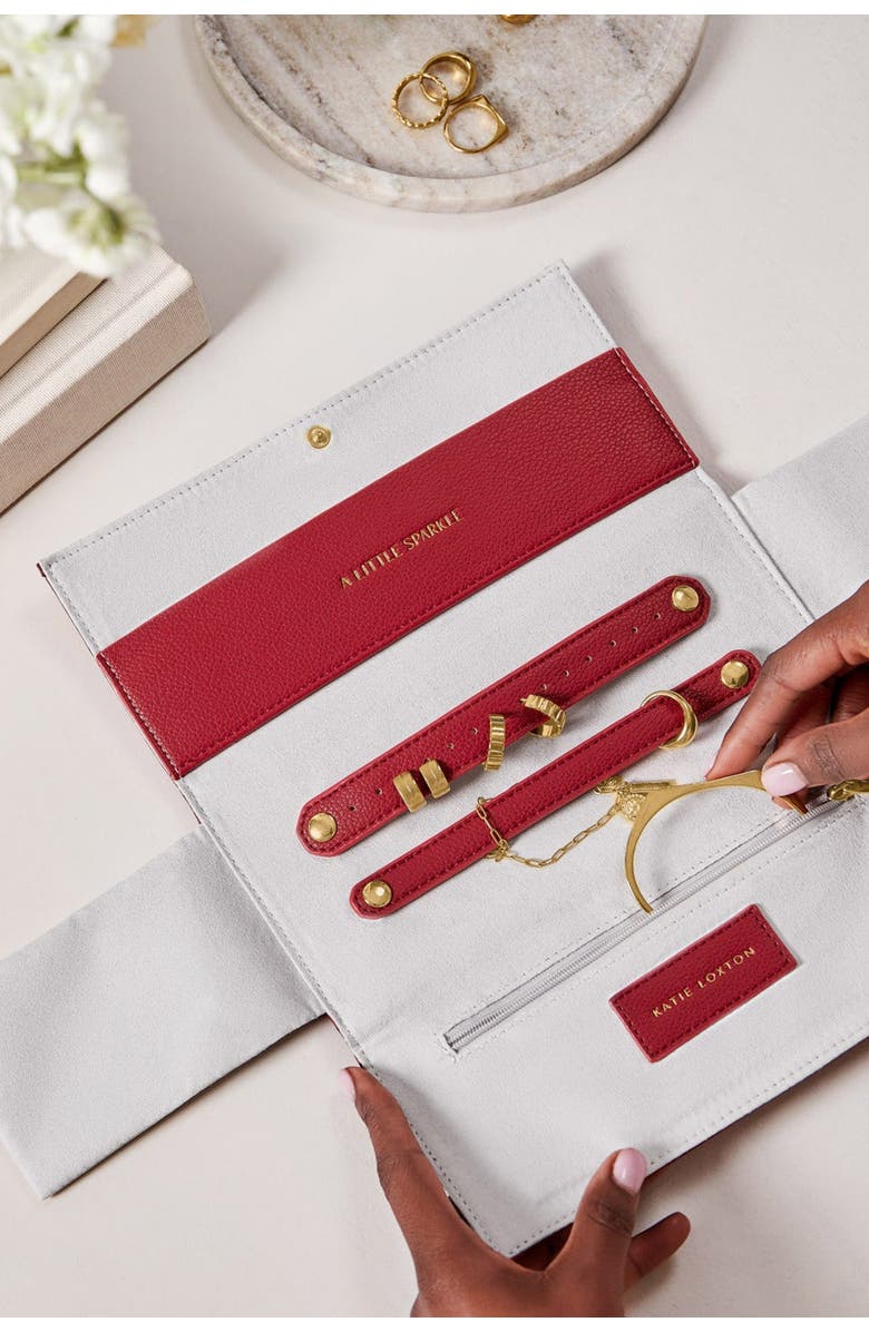 Katie Loxton Jewelry Roll, Alternate, color, Red
