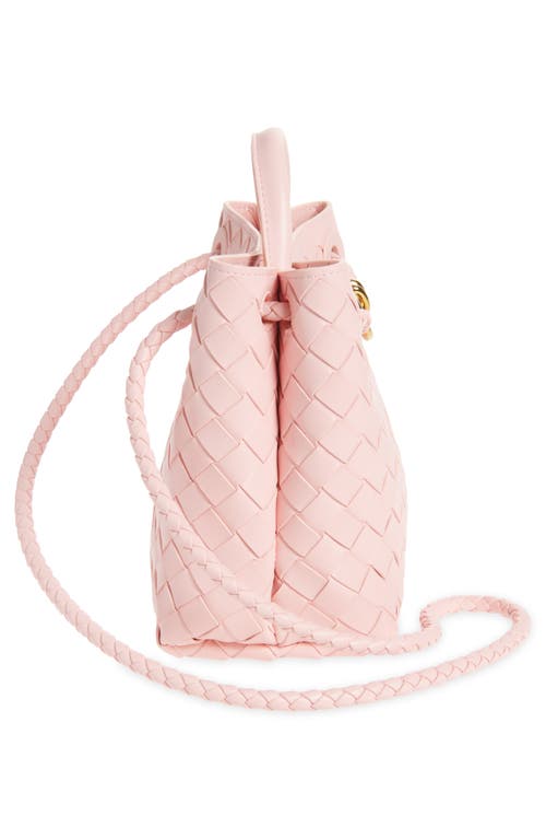 Bottega Veneta Small Andiamo Intrecciato Shoulder Bag In 6863 Rose-muse Brass-rose