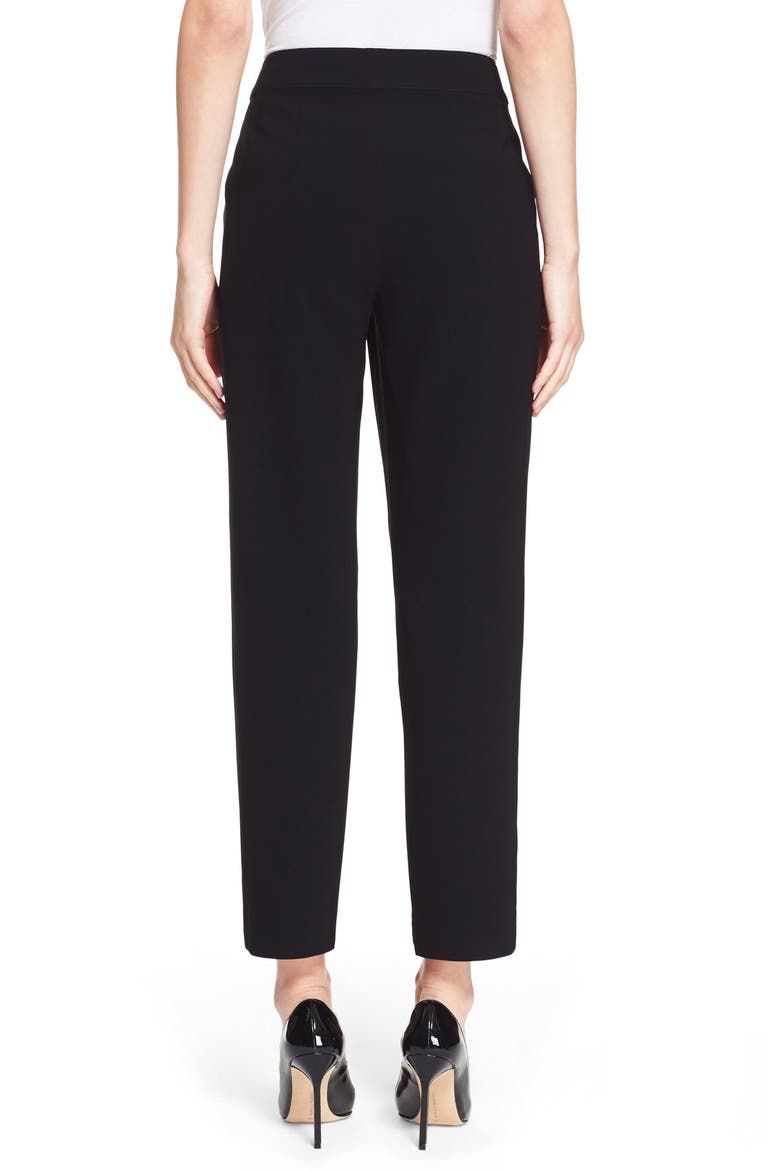 Emma Crop Crepe Marocain Pants, Alternate, color, CAVR CAVIAR