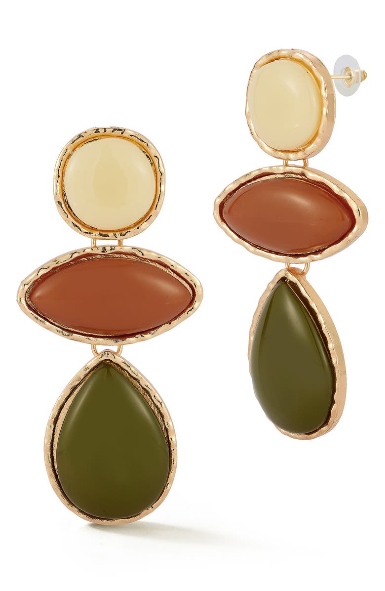 SPHERA MILANO Faux Stone Drop Earrings, Main, color, Gold