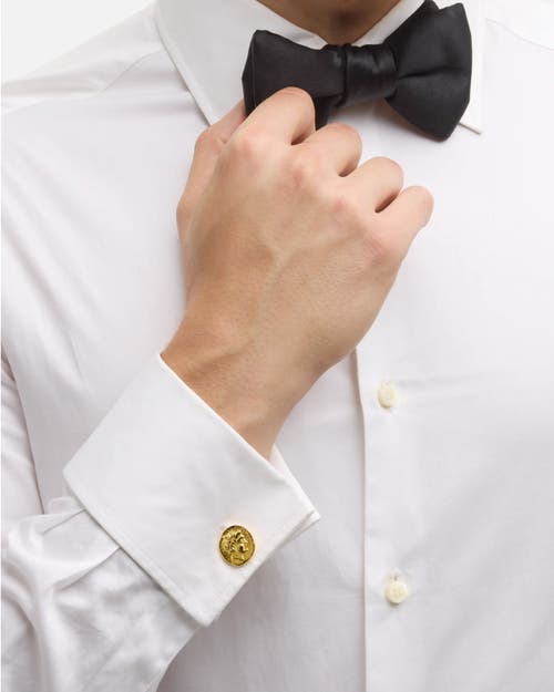 Jan Leslie Coin 18k Gold Plated Sterling Silver Vermeil Cufflinks In Gold