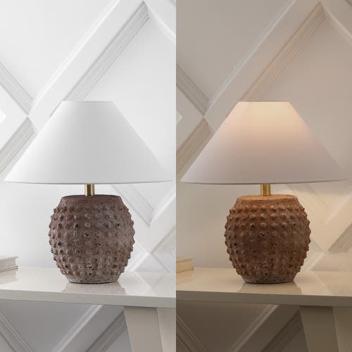 Jonathan Y Effie 18.25" Minimalist Scandinavian Ceramic/iron Hobnail Led Table Lamp