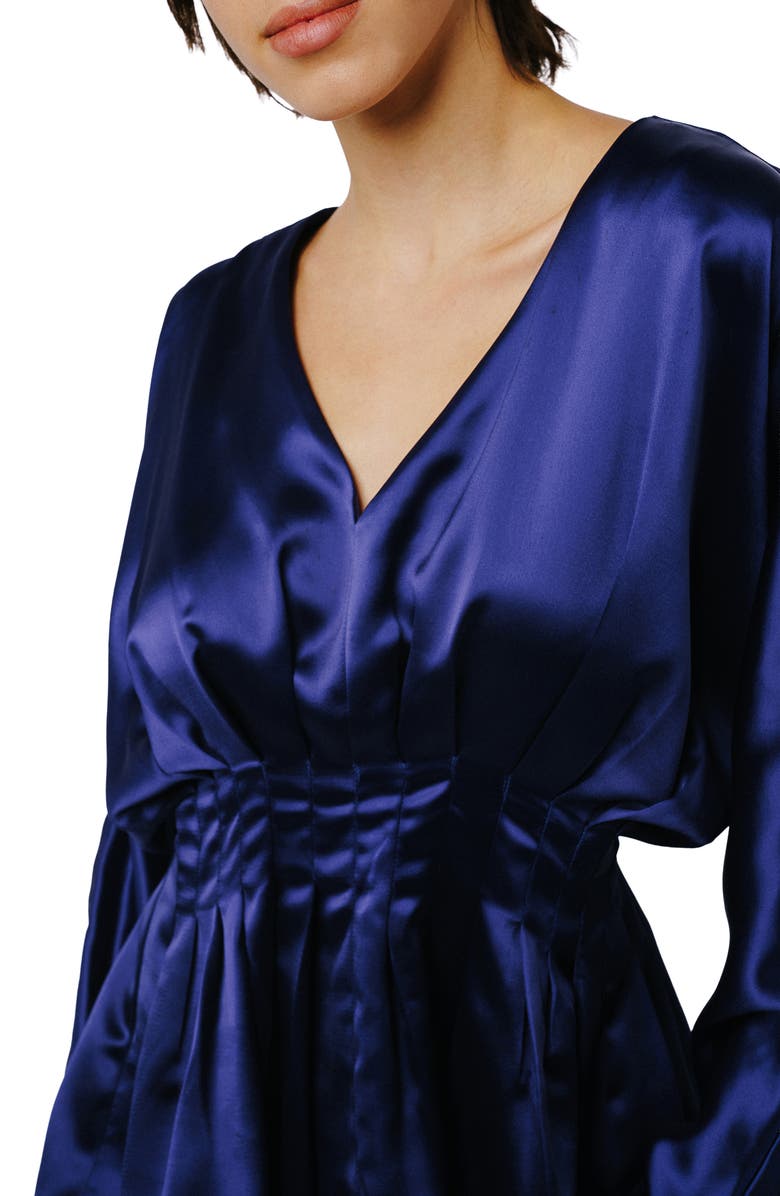 CIEBON Viera Satin Peplum Hem Blouse, Alternate, color, Cobalt