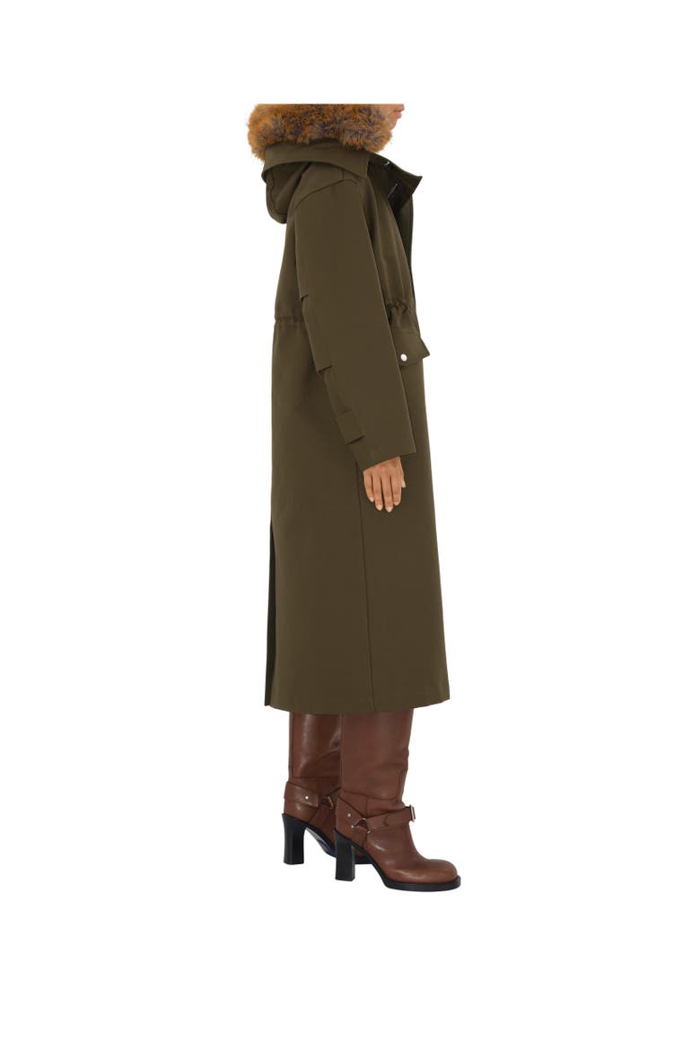 Long Faux Fur Trim Cotton Parka, Alternate, color, Loch