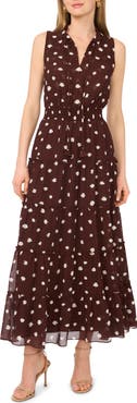 1.STATE Split Neck Maxi Dress