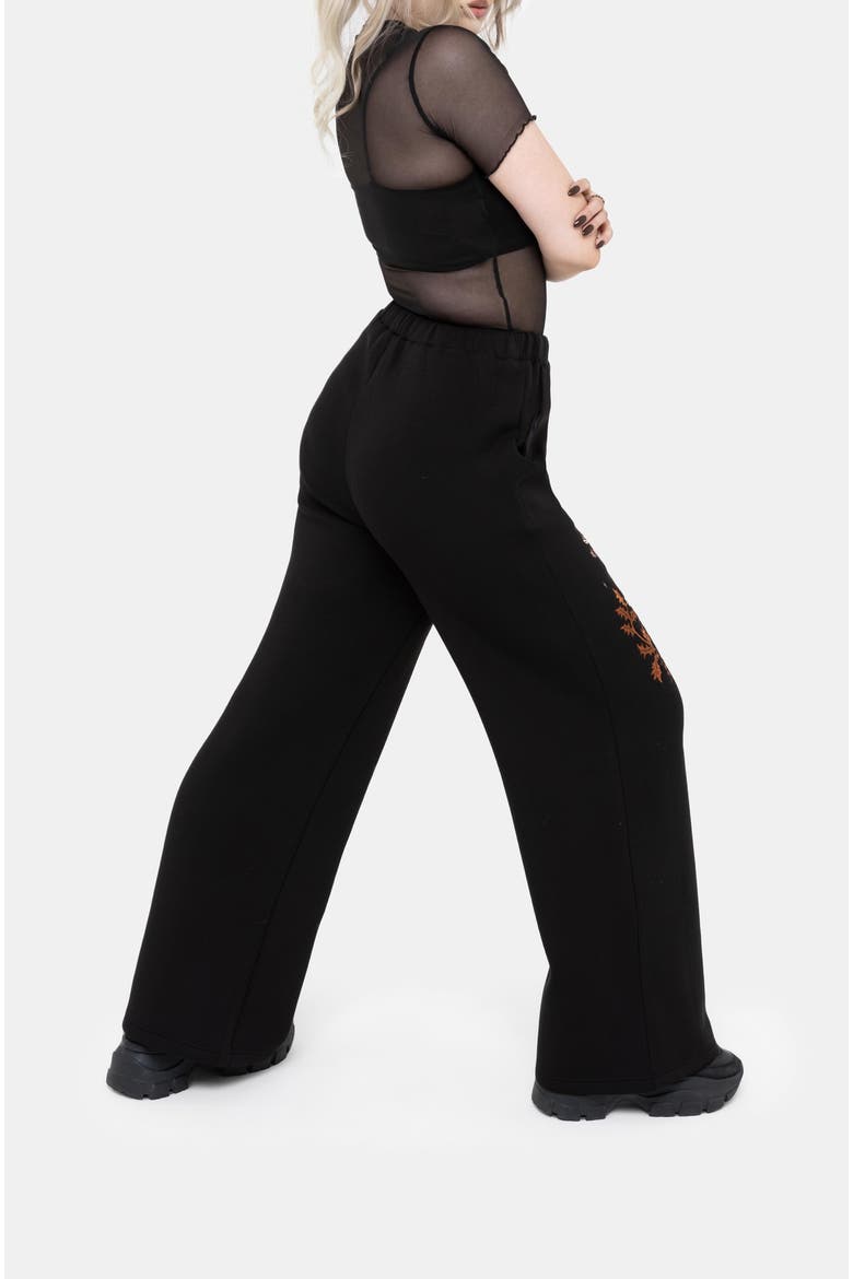 Foxglove Embroidered Straight Leg Jogger, Alternate, color, Black