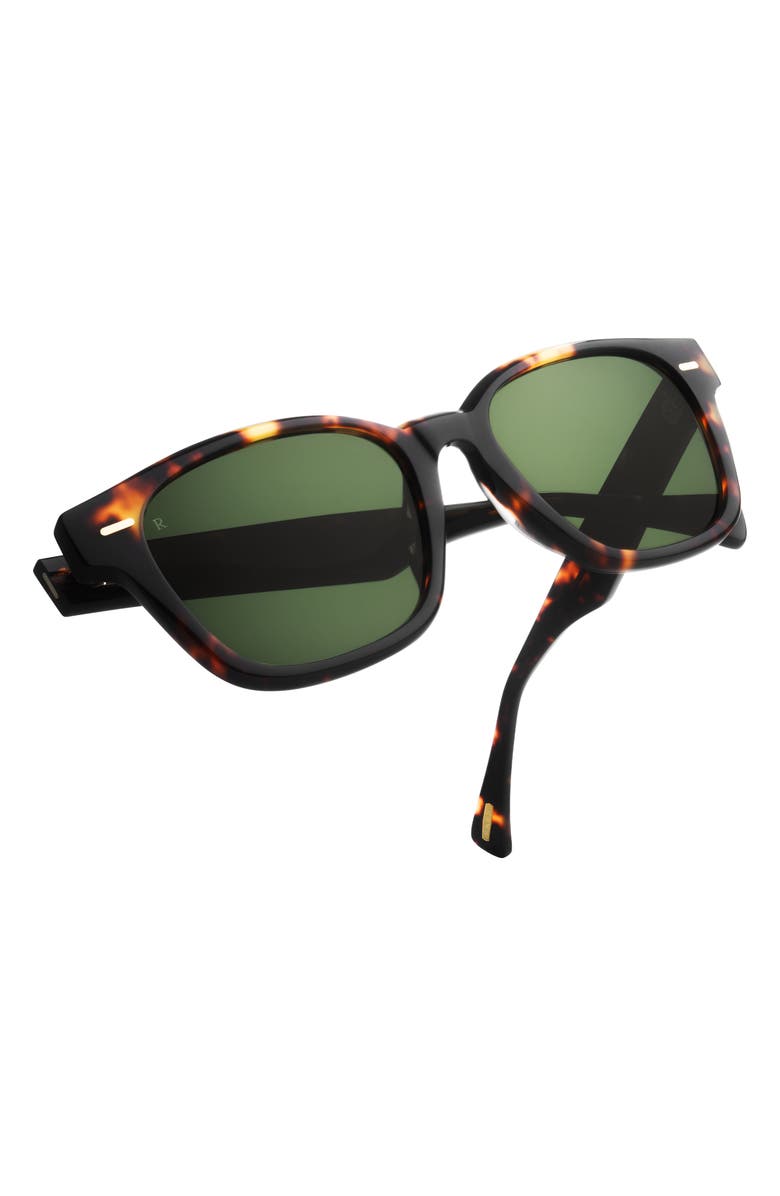 RAEN Carby 53mm Round Sunglasses, Alternate, color, Ristretto Tortoise/ Green