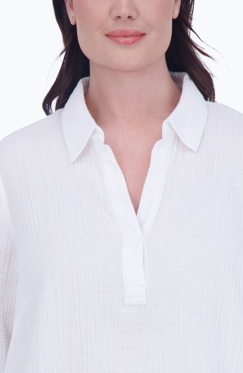 Foxcroft Sophia Cotton Gauze Popover Shirt, Alternate, color, 