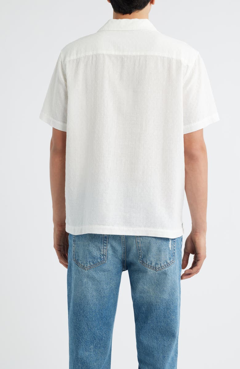AG Foster Cotton & Linen Blend Camp Shirt, Alternate, color, White