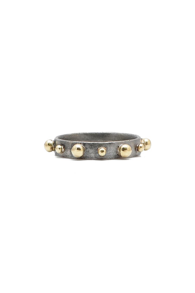 Old World Stackable Ball Bead Ring, Main, color, GOLD