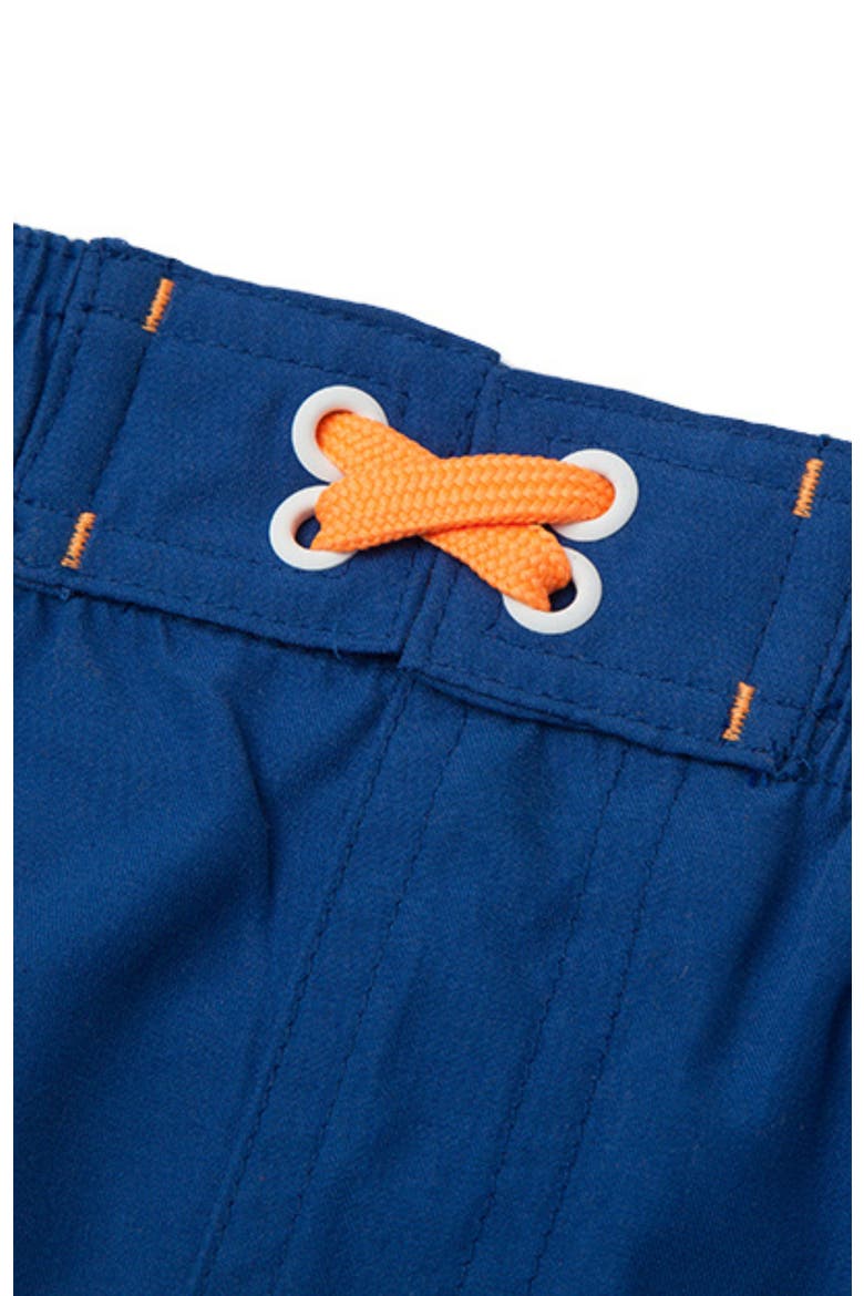 Swim Trunks with Mesh Lining UPF 50+, Alternate, color, Blue orange shark