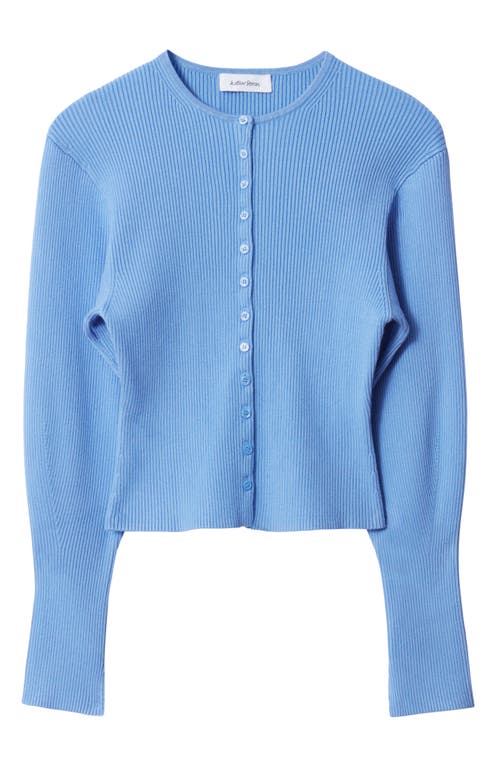 & Other Stories Fitted Rib Cardigan In Blue Medium
