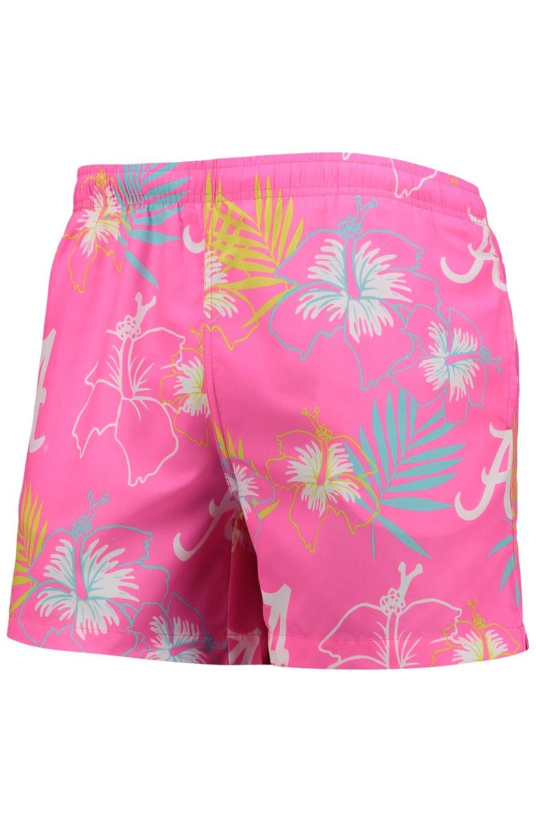 FOCO Men's FOCO Pink Alabama Crimson Tide Neon Floral Swim Trunks, Alternate, color, 