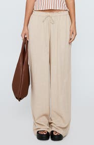 Princess Polly Seascape Tie Waist Wide Leg Pants