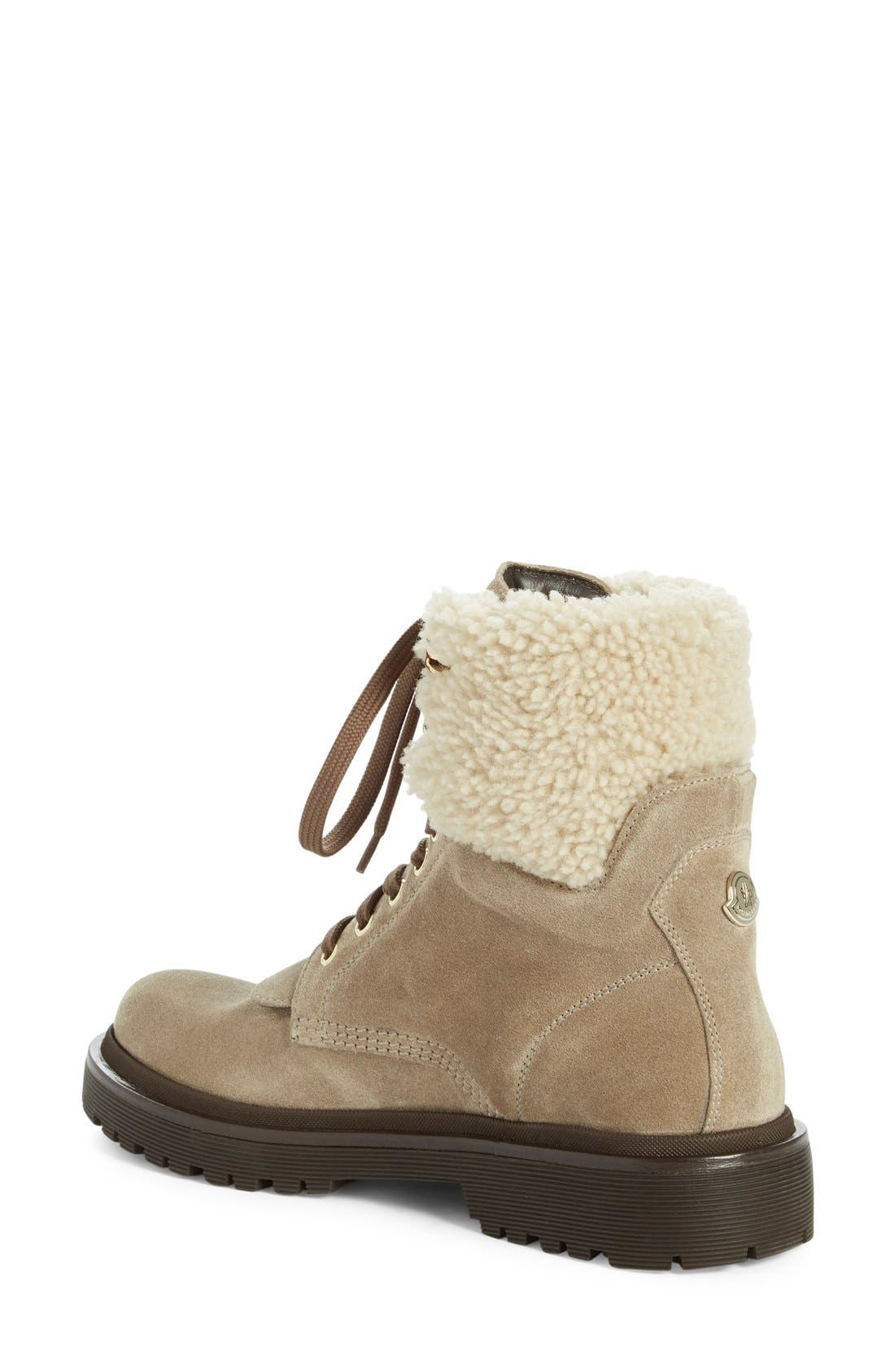 Moncler 'Patty Scarpa' Genuine Shearling Trim Ankle Boot, Alternate, color, 