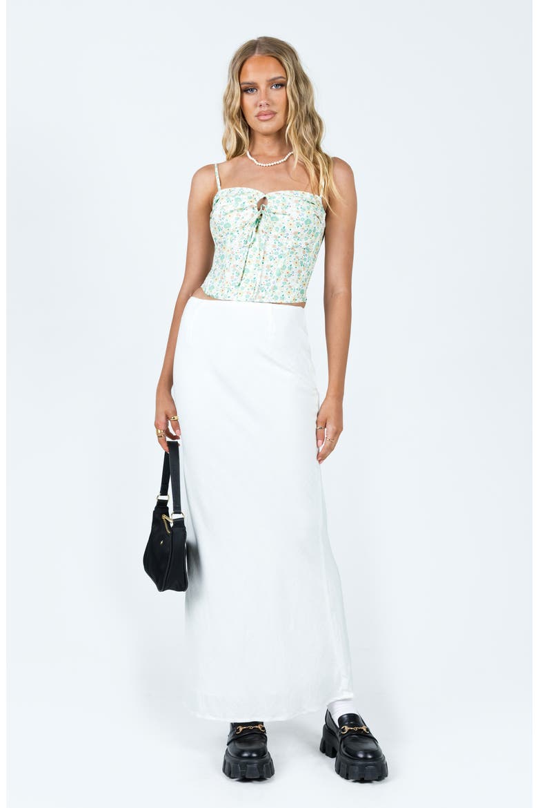 Jodie Linen Blend Maxi Skirt, Alternate, color, WHITE