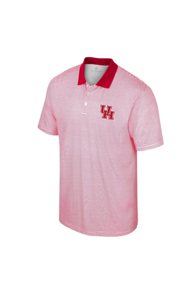 COLOSSEUM Men's Colosseum White Houston Cougars Print Stripe Polo, Alternate, color, 
