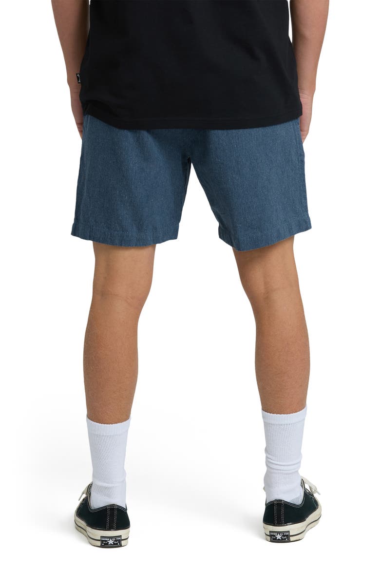 San 'O Layback Cotton & Linen Shorts, Alternate, color, BLUE HEATHER