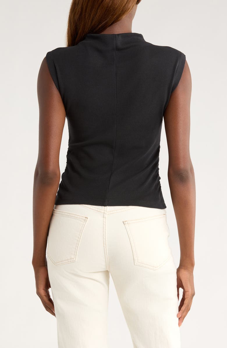 Marine Layer Lexi Rib Mock Neck Top, Alternate, color, Washed Black