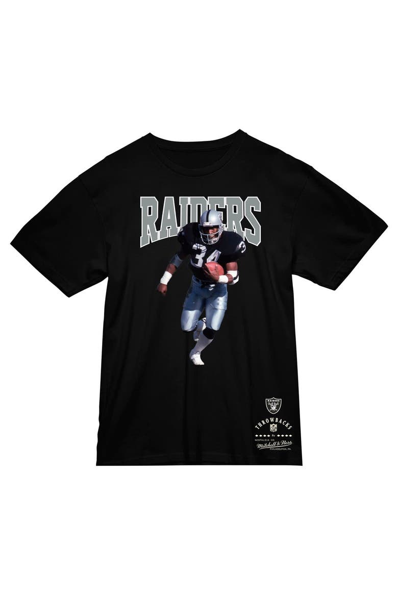 Men's Mitchell & Ness Bo Jackson Black Las Vegas Raiders Sideline Retired Player T-Shirt, Alternate, color, Black