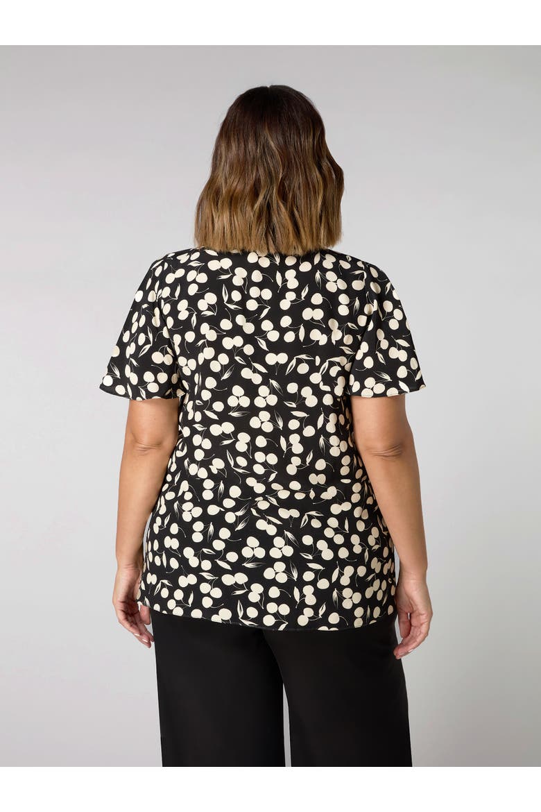 Cherry Print Ruched Flutter Sleeve Top, Alternate, color, Cherry Print