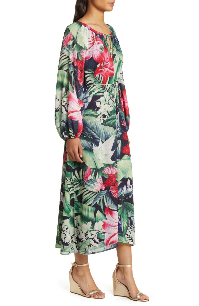 Tommy Bahama Celebration Tropical Print Long Sleeve Maxi Dress, Alternate, color,